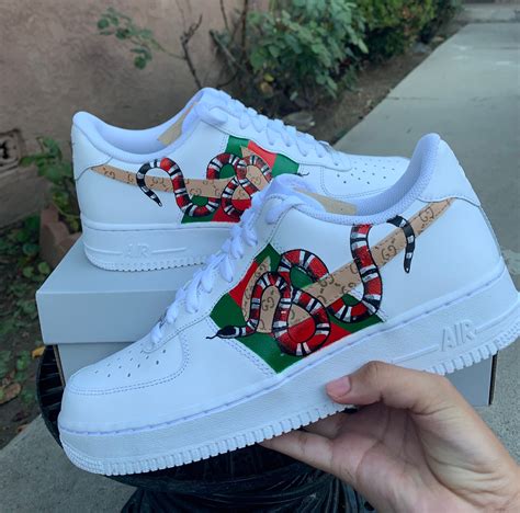 custom air force 1 gucci snake|gucci nike af1 fabric.